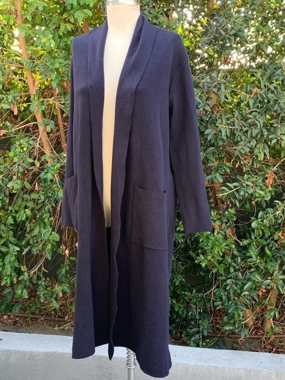 NWT Max Sport Navy Duster Cardigan Blue Women’s Large Classic Preppy